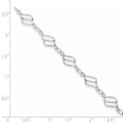 Sterling Silver 10inch Fancy Polished Anklet