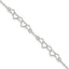Sterling Silver 10inch Polished Fancy Heart Link Anklet