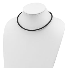 Sterling Silver 20inch 4mm Black Rubber Cord Necklace