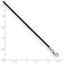 Sterling Silver 20inch 1.5mm Black Leather Cord Necklace