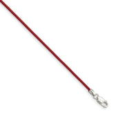 Sterling Silver 18inch 1.5mm Poppy Leather Cord Necklace