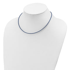 Sterling Silver 18inch 1.5mm Royal Blue Leather Cord Necklace