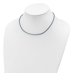 Sterling Silver 18inch 1.5mm Cornflower Leather Cord Necklace