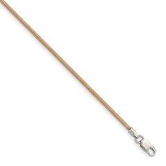 Sterling Silver 18inch 1.5mm Natural Leather Cord Necklace
