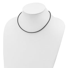 Sterling Silver 20inch 2mm Black Leather Cord Necklace