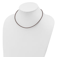 Sterling Silver 20inch 2mm Brown Leather Cord Necklace
