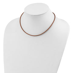 Sterling Silver 20inch 2mm Natural Leather Cord Necklace