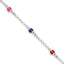 Sterling Silver Multi-color Enamel Ladybugs With 1in ext. Children's Bracelet