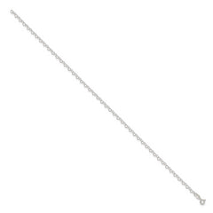 Sterling Silver 0.5mm Fancy Heart Link Anklet