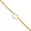 Heart and Bead Anklet in Gold-Plated Sterling Silver, 9 Inch - Sophia Jewelers