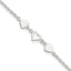 Sterling Silver Three Hearts 9 inch Plus 1 inch Extender - Total 10 inch Anklet
