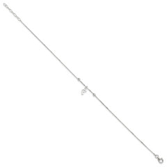 Sterling Silver Dolphin 9 inch Plus 1 inch Extender - Total 10 inch Anklet
