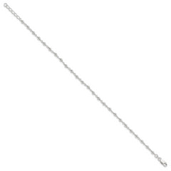 Sterling Silver Beaded 9 inch Plus 1 inch Extender - Total 10 inch Anklet