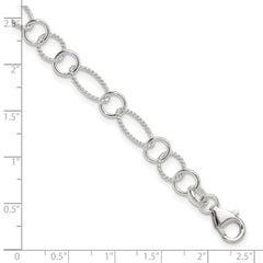 Sterling Silver Fancy Link Anklet