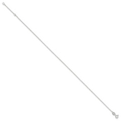 Sterling Silver 1mm Cable Chain 10 inch Plus 1 inch Extender - Total 11 inch Anklet