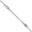 Sterling Silver Purple Glass Anklet