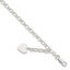 Sterling Silver Engraveable Heart Charm Rolo Bracelet - Sophia Jewelers