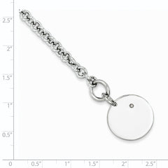 Sterling Silver Rhodium-plated .03ct Diamond Disc Bracelet