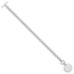 Sterling Silver Rhodium-plated .03ct Diamond Disc Bracelet