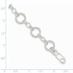 Sterling Silver Twist Circle Link Bracelet