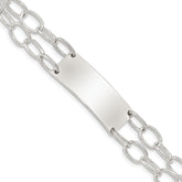 Sterling Silver Double Strand Oval Link ID Bracelet