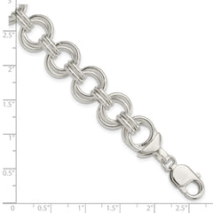 Sterling Silver Polished Fancy Link Bracelet