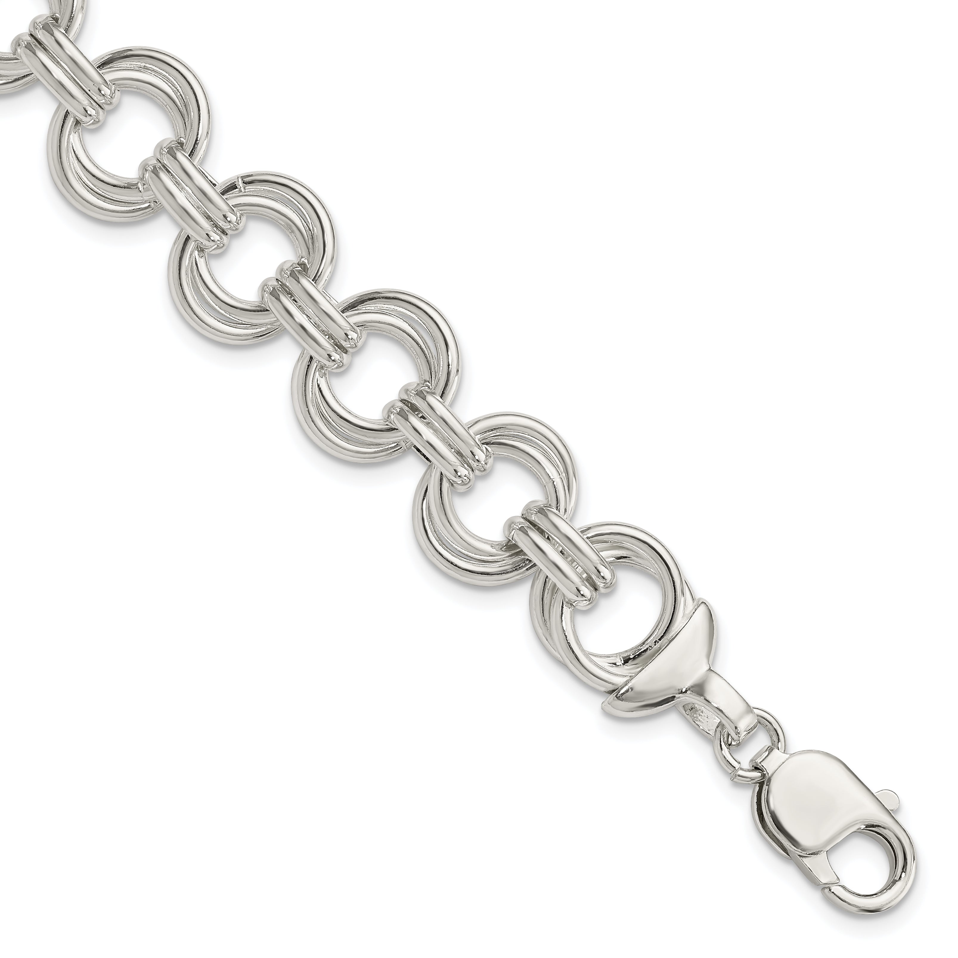 Sterling Silver Polished Fancy Link Bracelet