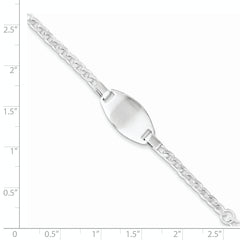 Sterling Silver Childrens 5in Plus 1in Ext ID Bracelet