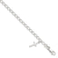 Latin Cross Charm Bracelet in Sterling Silver, 12mm, 6 Inch - Sophia Jewelers