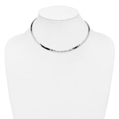 Sterling Silver 3.5mm Hammered Neck Collar
