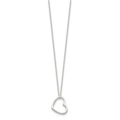 Sterling Silver Heart 14 IN With 2 In EXT Necklace