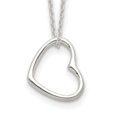 Sterling Silver Heart 14 IN With 2 In EXT Necklace