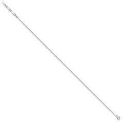 Sterling Silver 1.5mm Rolo Chain 9 inch Plus 1 inch Extender - Total 10 inch Anklet