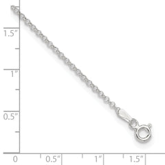 Sterling Silver 1.5mm Rolo Chain 9 inch Plus 1 inch Extender - Total 10 inch Anklet
