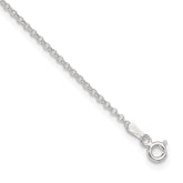 Sterling Silver 1.5mm Rolo Chain 9 inch Plus 1 inch Extender - Total 10 inch Anklet