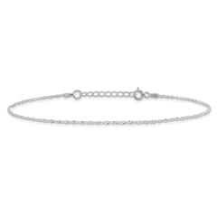 Sterling Silver 1.3mm Singapore Chain 10 inch Plus 1 inch Extender Chain - Total 11 inch Anklet