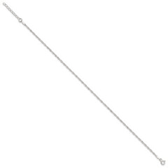 Sterling Silver 1.8mm Singapore Chain 10 inch Plus 1 inch Extender Chain - Total 11 inch Anklet