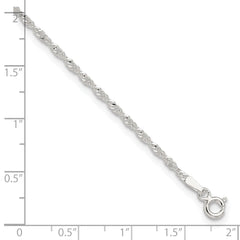 Sterling Silver 1.8mm Singapore Chain 9 inch Plus 1 inch Extender Chain - Total 10 inch Anklet