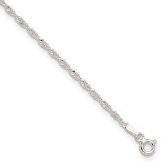Sterling Silver 1.8mm Singapore Chain 9 inch Plus 1 inch Extender Chain - Total 10 inch Anklet