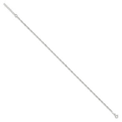 Sterling Silver 2mm Singapore Chain 10 inch Plus 1 inch Extender Chain - Total 11 inch Anklet