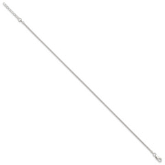 Sterling Silver 1.5mm Round Snake Chain 9 inch Plus 1 inch Extender - Total 10 inch Anklet
