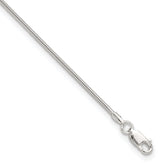 Sterling Silver 1.5mm Round Snake Chain 9 inch Plus 1 inch Extender - Total 10 inch Anklet