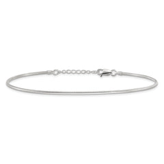 Sterling Silver 1.5mm Round Snake Chain 9 inch Plus 1 inch Extender - Total 10 inch Anklet