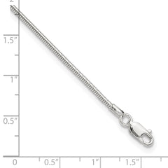 Sterling Silver 1.5mm Round Snake Chain 9 inch Plus 1 inch Extender - Total 10 inch Anklet