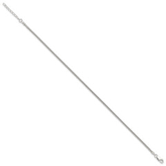Sterling Silver 2mm Snake Chain 9 inch Plus 1 inch Extender - Total 10 inch Anklet