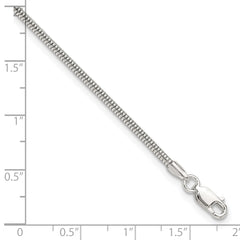 Sterling Silver 2mm Snake Chain 9 inch Plus 1 inch Extender - Total 10 inch Anklet