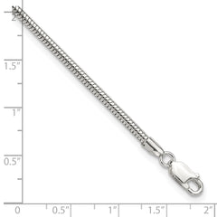 Sterling Silver 2.5mm Snake Chain 9 inch Plus 1 inch Extender - Total 10 inch Anklet