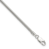 Sterling Silver 2.5mm Snake Chain 9 inch Plus 1 inch Extender - Total 10 inch Anklet
