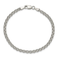 Sterling Silver 3mm Double Link Charm Bracelet