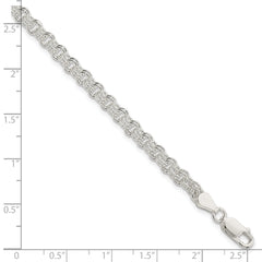 Sterling Silver 4mm Double Link Charm Bracelet